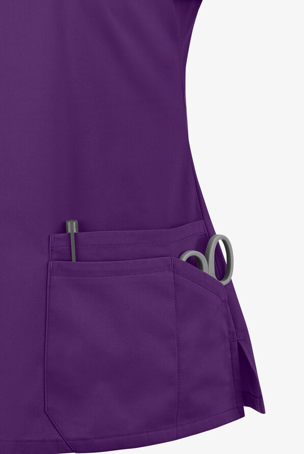 Dickies EDS Signature Women's 6-Pocket Contemporary Fit V-Neck Scrub Top - Eggplant - 3