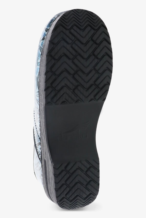 Dansko Women's Professional Denim Floral Patent Leather Nursing Clogs - null - 6