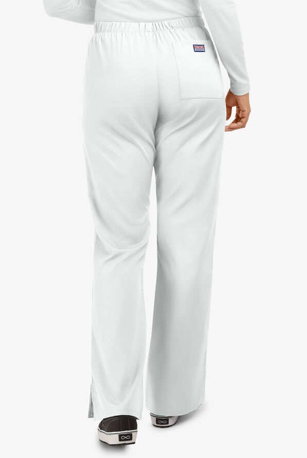 Cherokee Workwear Women's 3-Pocket Flare Leg Drawstring Scrub Pants - Tall - White - 4