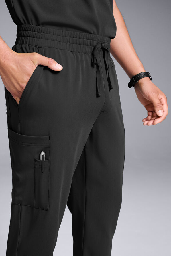 Pantal&oacute;n m&eacute;dico Hypothesis S-R Shift Ready estilo cargo con piernas rectas y 8 bolsillos para hombre - Jet Black - 4