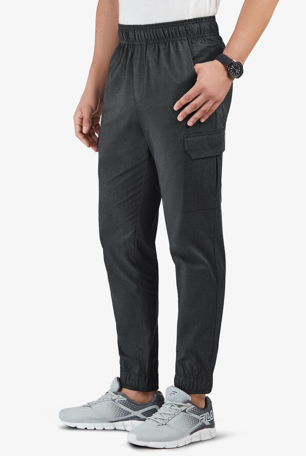 Pantalón médico UA Butter-Soft STRETCH estilo cargo jogger con 7 bolsillos para hombre - Heather Charcoal - 1