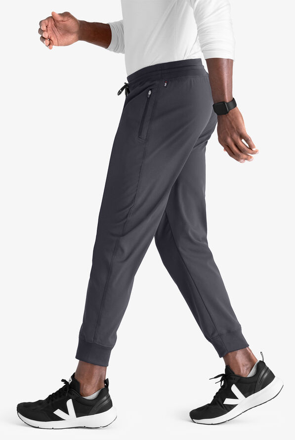 Grey's Anatomy by Barco Spandex STRETCH Murphy Men's 5-Pocket Cargo Jogger Scrub Pants - Steel Gray - 2