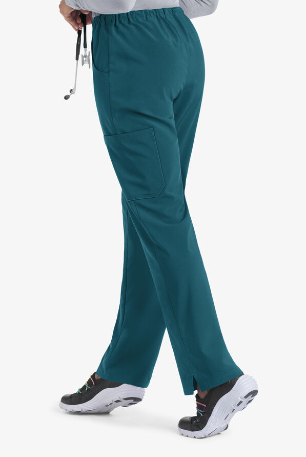 Tafford Active STRETCH Eden Women's 4-Pocket Drawstring Scrub Pants - Caribbean Blue - 2