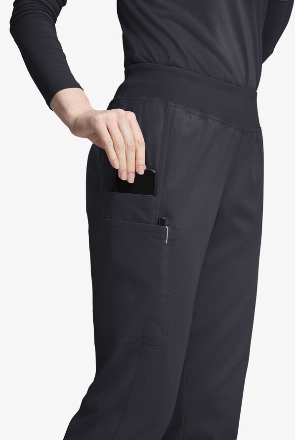 Pantalón médico Butter-Soft Originals de tiro medio estilo yoga con piernas entalladas y 5 bolsillos para mujer - Pewter - 2