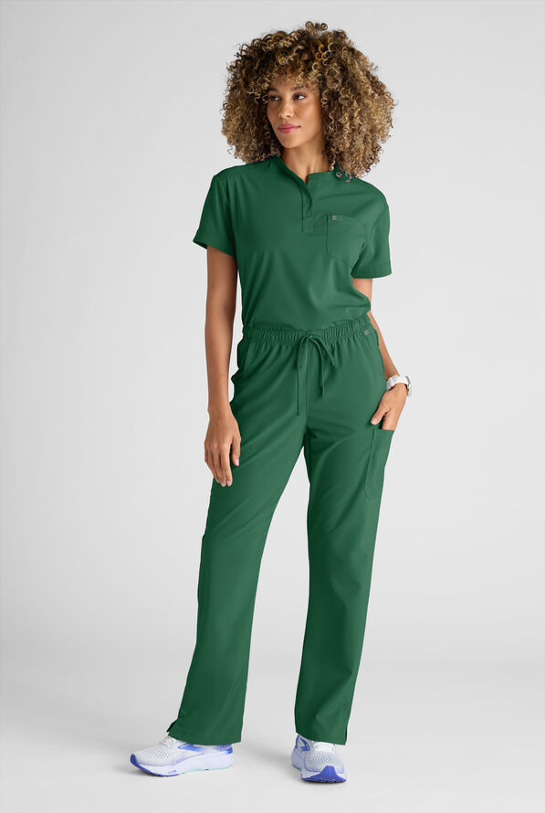 Easy STRETCH Eden Women's 4-Pocket Drawstring Scrub Pants - Hunter - 8