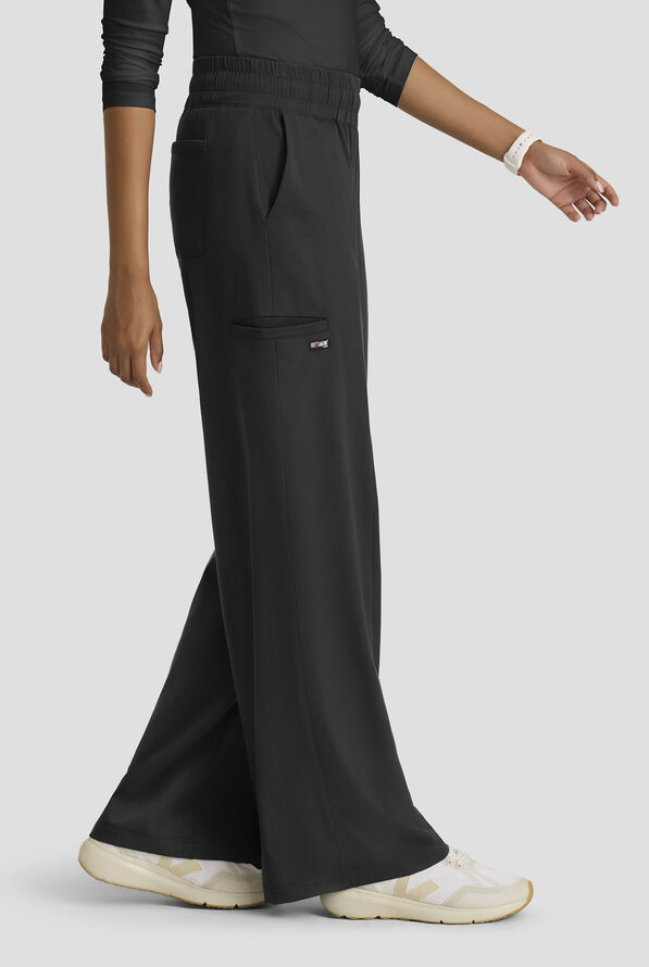 Pantal&oacute;n m&eacute;dico Grey's Anatomy&trade; by Barco Spandex Emerson STRETCH de tiro alto con piernas anchas y 5 bolsillos para mujer - Black - 3