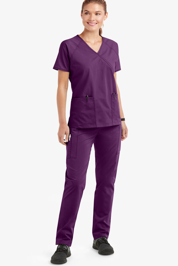Strictly Scrubs Women's Classic Scrub Set - Petite - Eggplant - 2