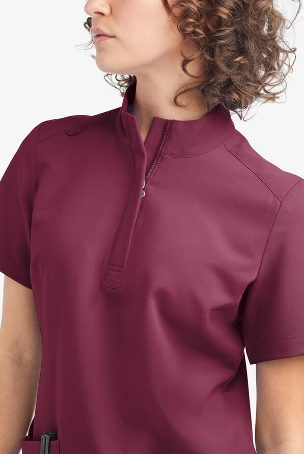 Blusa m&eacute;dica Movement by Butter-Soft con cremallera y 6 bolsillos para mujer - Wine - 3