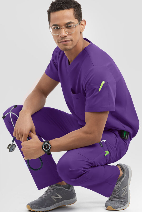 Advantage STRETCH Men's 8-Pocket Cargo Scrub Pants - Grape - 3