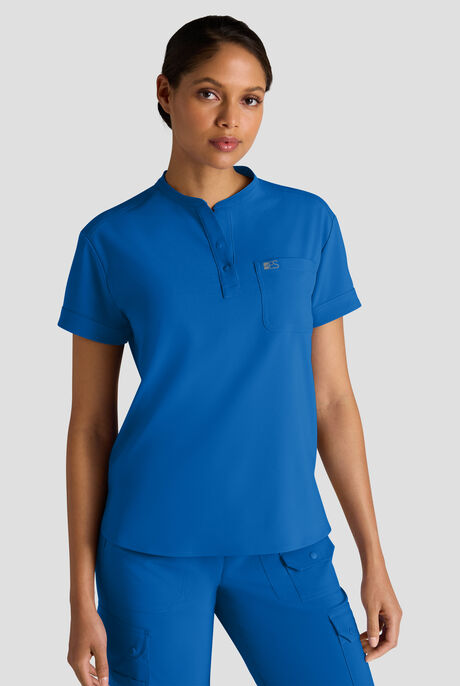 Easy STRETCH Bella Women's 1-Pocket Henley Scrub Top