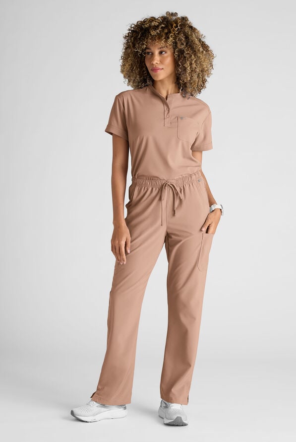 Pantal&oacute;n m&eacute;dico Easy STRETCH Eden con cord&oacute;n y 4 bolsillos para mujer - Warm Terrazzo - 8