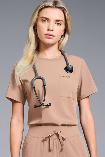 Blusa m&eacute;dica Hypothesis Base con cuello redondo para mujer