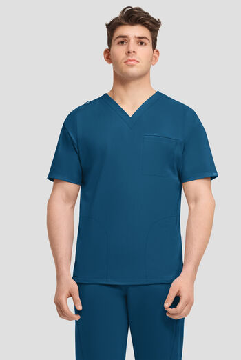 Cherokee Achieve Men's 3-Pocket STRETCH Relaxed V-Neck Knit Scrub Top