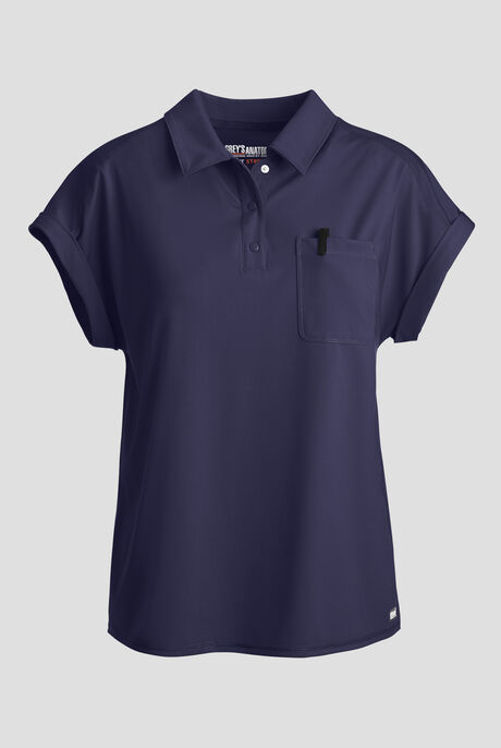 Grey's Anatomy by Barco Knit STRETCH Renew Women's 1-Pocket Dolman Sleeve Polo Scrub Top