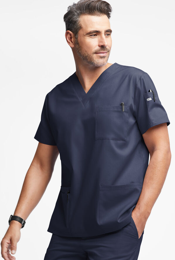 Butter-Soft Originals Men's 6-Pocket V-Neck Scrub Top - Navy - 2