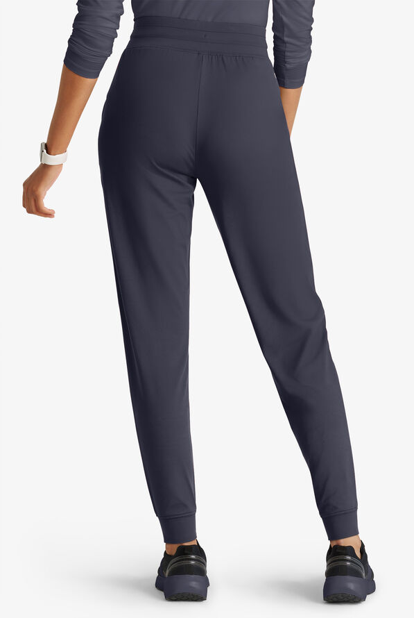 Barco One Performance Knit Pro Women's 5-Pocket STRETCH Cargo Jogger Scrub Pant - Steel Gray - 3