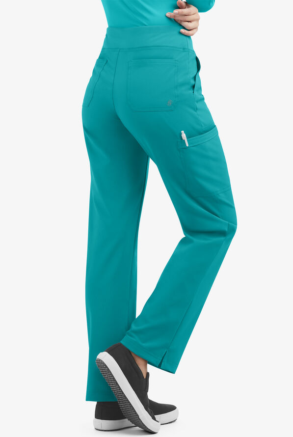 Pantalón médico Easy STRETCH tall Sienna estilo yoga con 5 bolsillos para mujer - Teal/Teal - 2