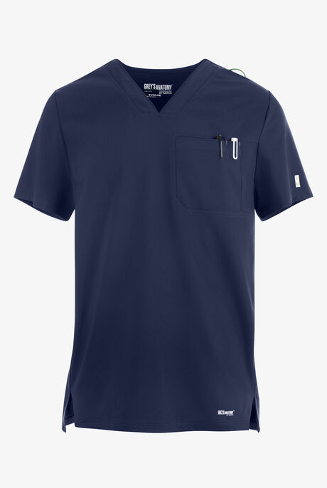 Grey's Anatomy by Barco Evolve STRETCH Journey Men's 1-Pocket Tuck In V-Neck Scrub Top