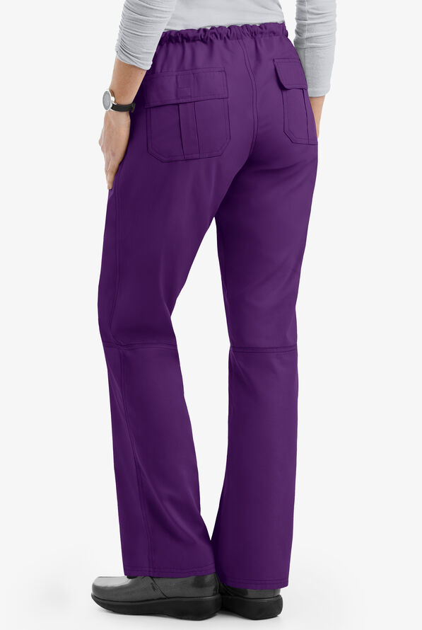Pantalón médico Butter-Soft Core by UA™ Petite con cordón y 6 bolsillos para mujer - Eggplant - 2