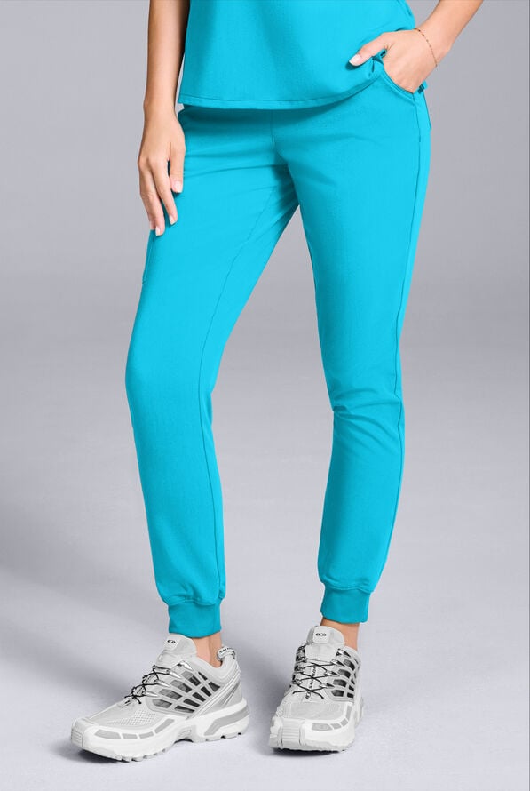 Hypothesis Women's Base 6-Pocket Jogger Scrub Pant - Turquoise - 6