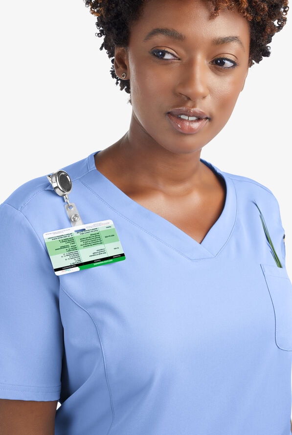 Butter-Soft Women's 3-Pocket V-Neck Tuck-In Scrub Top **Slightly IRREGULAR** - Ceil Blue - 5