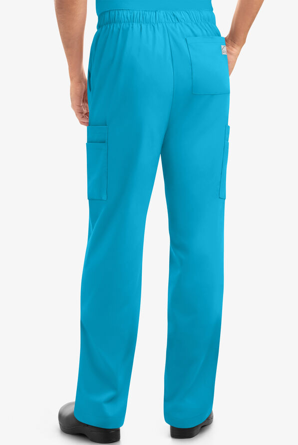 Pantal&oacute;n m&eacute;dico Butter-Soft STRETCH estilo cargo con piernas rectas y 9 bolsillos para hombre - Turquoise - 3
