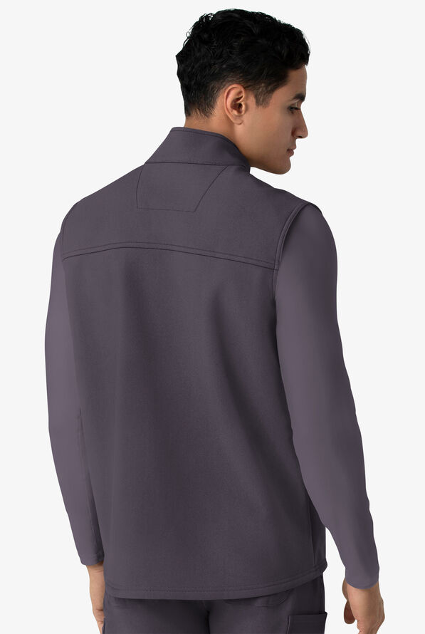 Carhartt Force Rugged Men's 6-Pocket Bonded Fleece Utility Zip Front Scrub Vest - Pewter - 4