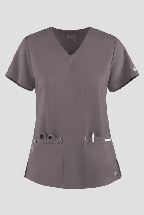 Easy STRETCH Lina Mitered Women's 4-Pocket V-Neck Scrub Top