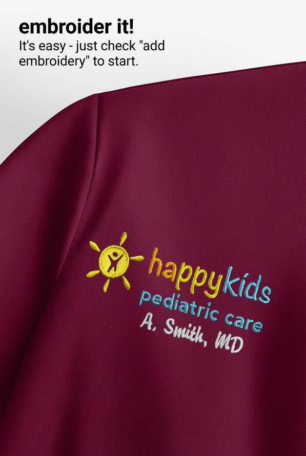 Infinity GNR8 Women's 2-Pocket STRETCH Collar Wrap Scrub Top - Wine - 3