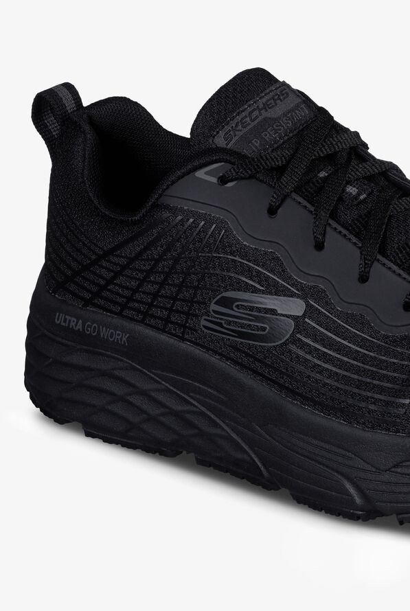 Skechers Work Men's Max Cushioning Elite SR Athletic Lace Up Shoes - Black - 4