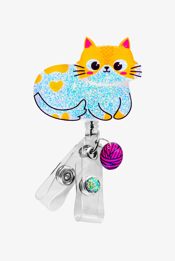 Outside the Box Glitterific Cat and Yarn Badge Holder - null - 1