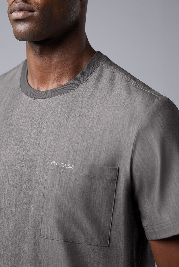 Camisa m&eacute;dica Hypothesis S-R Shift Ready con cuello redondeado y 1 bolsillo para hombre - Graphite - 3