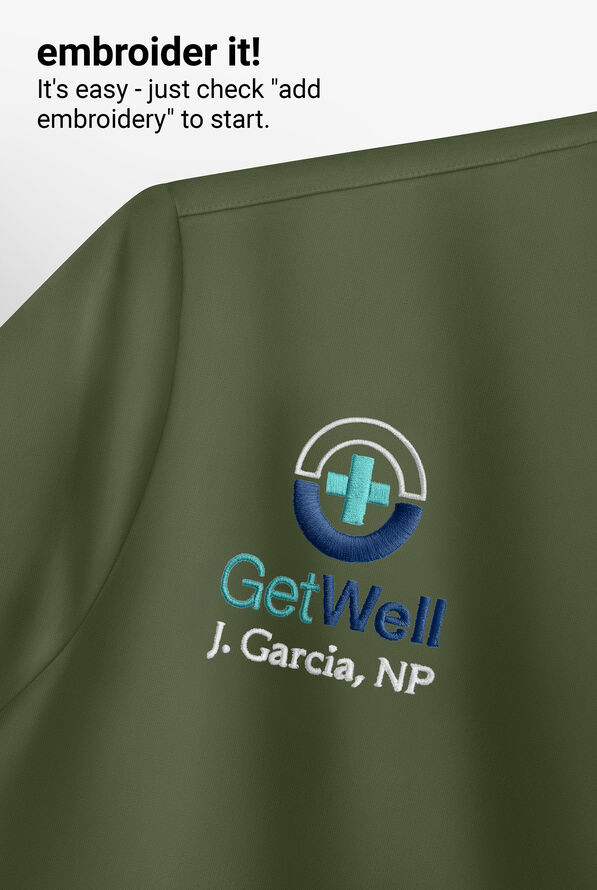 Wink Renew Women's 4-Pocket STRETCH V-Neck Scrub Top - Olive - 5