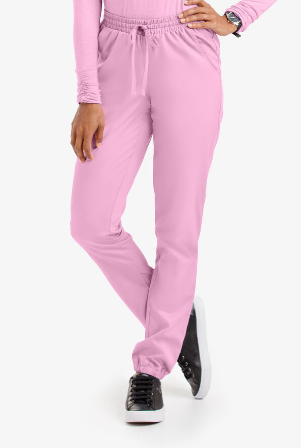 Pantal&oacute;n m&eacute;dico UA Butter-Soft STRETCH Petite estilo jogger con 5 bolsillos para mujer - Sweet Rose - 1