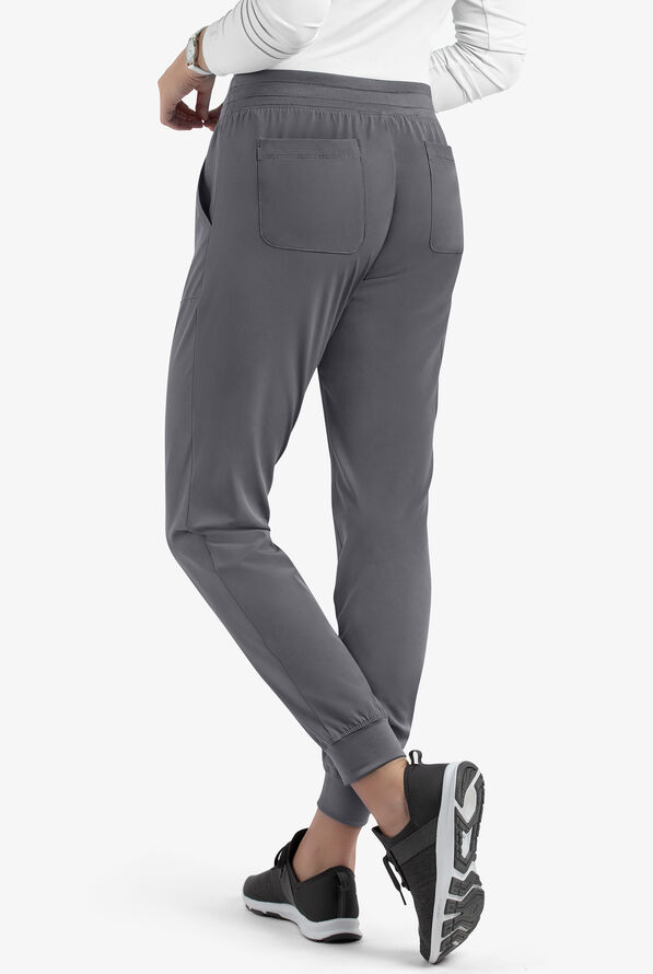 Maevn Matrix Impulse Women's 5-Pocket STRETCH Jogger Scrub Pants - Petite - Pewter - 2