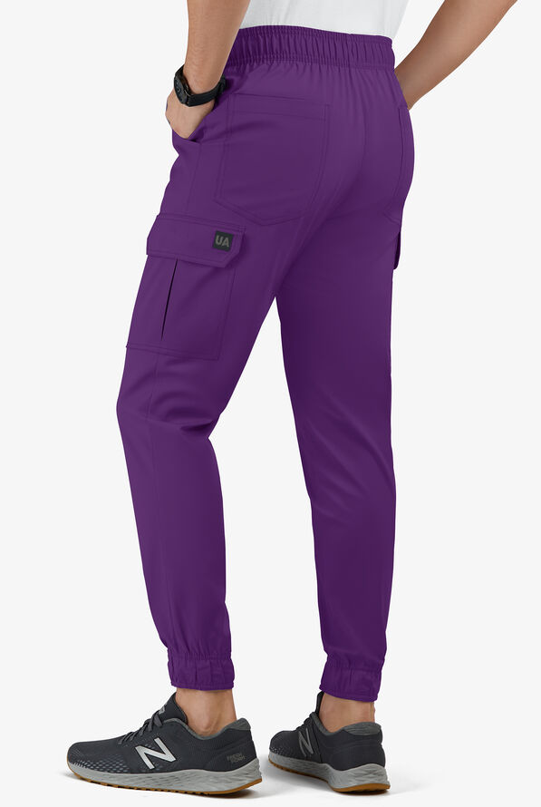 Pantalón médico UA Butter-Soft STRETCH estilo cargo jogger con 7 bolsillos para hombre - Eggplant - 2