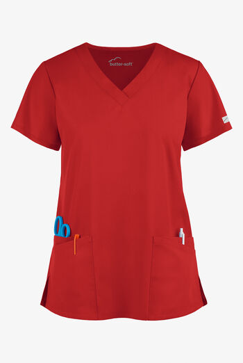 Butter-Soft Core Women's 4-Pocket Rounded V-Neck Scrub Top