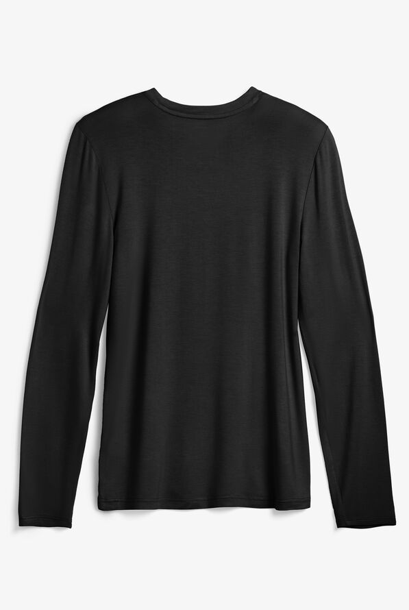 Strictly Scrubs STRETCH Women's Long Sleeve Knit Underscrub - Black - 2