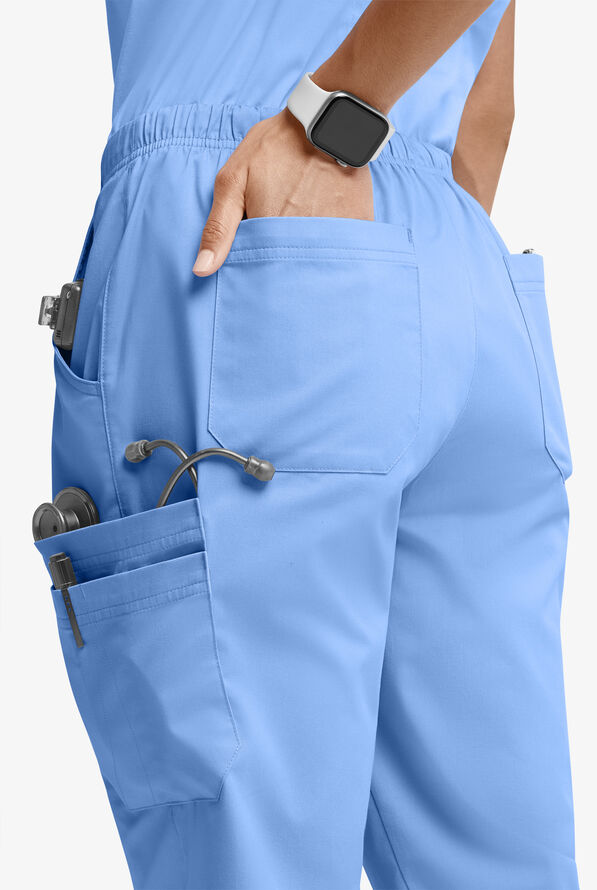 Butter-Soft STRETCH Women’s 10-Pocket Mid Rise Straight Leg Scrub Pant - Ceil Blue - 2