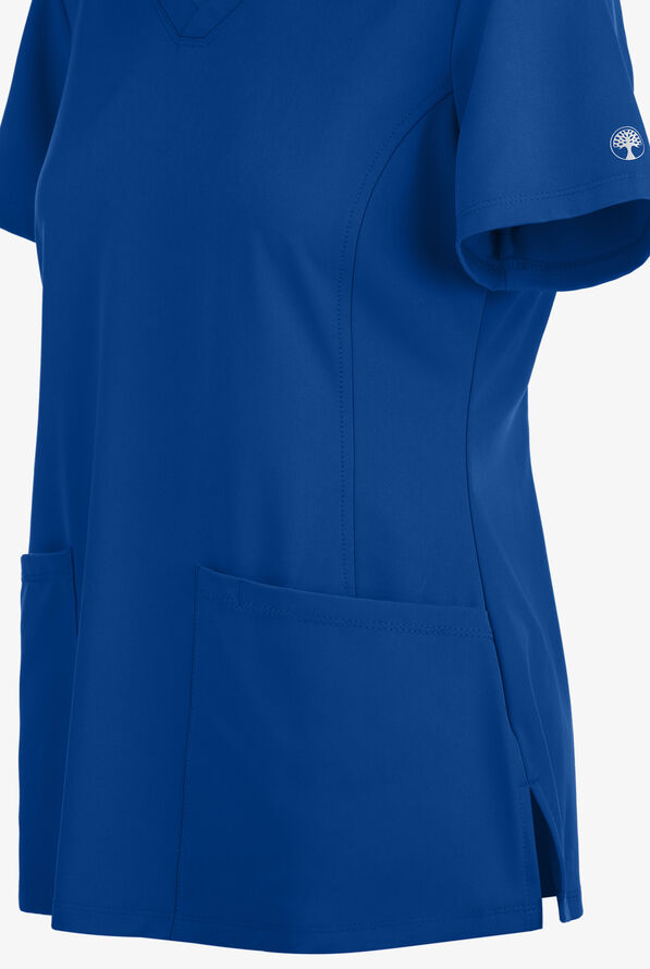 HH Works by Healing Hands Monica Women's 4-Pocket STRETCH V-Neck Scrub Top - Royal - 4