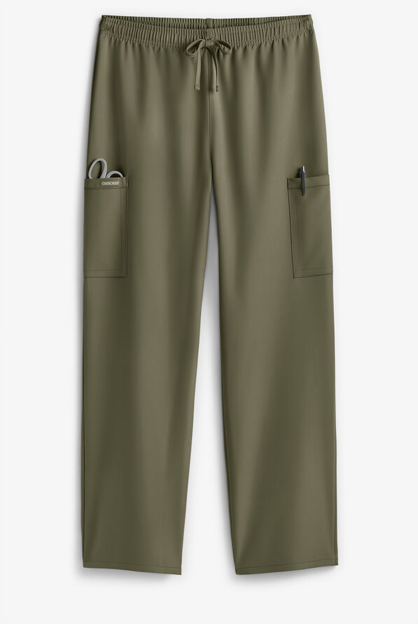 Cherokee Workwear Originals Ultra Unisex 3-Pocket Drawstring Straight Leg Scrub Pants - Olive - 2