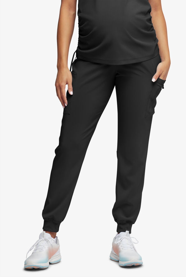 Pantalón médico de maternidad Easy STRETCH Chrissy estilo jogger con piernas pitillo y 4 bolsillos para mujer - Onyx Black - 1