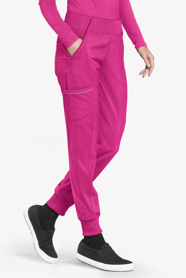 Infinity Women's 5-Pocket STRETCH Tapered Jogger Cargo Scrub Pants - Future Fuchsia - 3