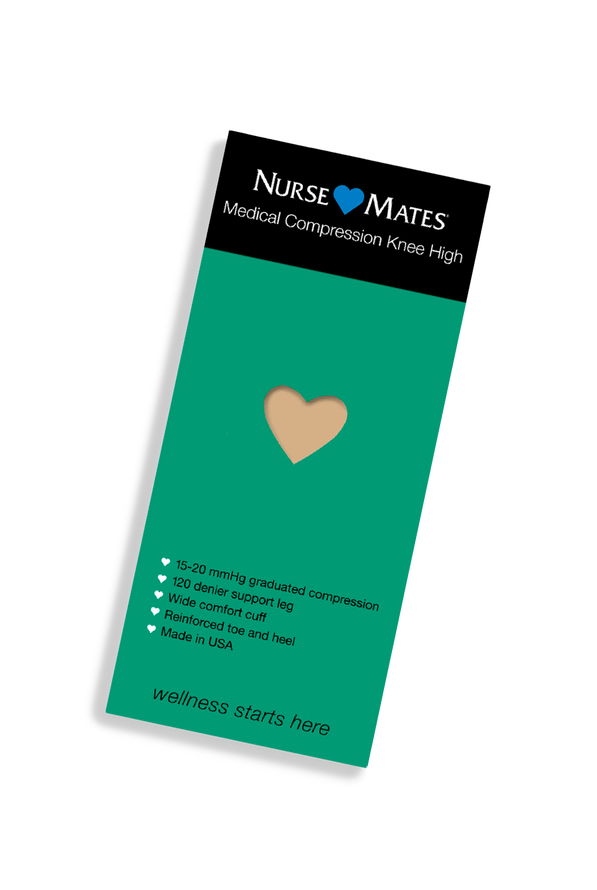 Calcetines de compresión Nurse Mates Medical a la rodilla para mujer - 15-20 mmHg  - Nearly Nude - 1