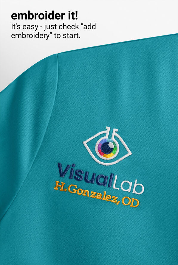 Blusa médica WhisperLite Zora Stretch con cuello en V y 2 bolsillos para mujer - Teal - 7