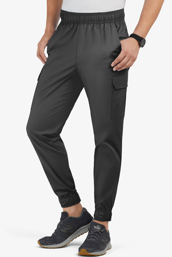 Pantalón médico UA Butter-Soft STRETCH estilo cargo jogger con 7 bolsillos para hombre - Black - 1