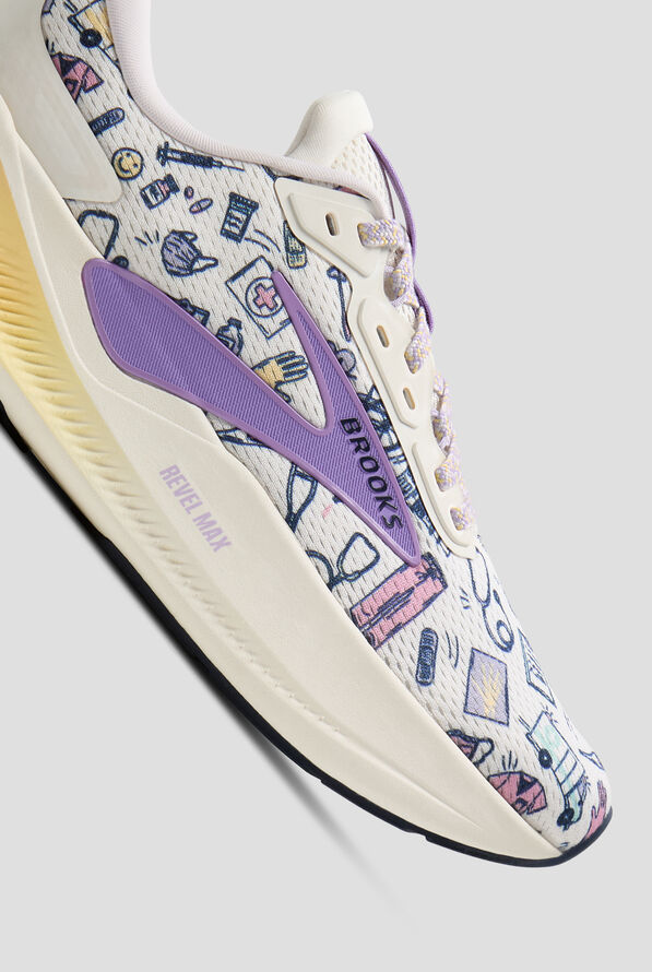 Brooks Women's Revel Max Whisper/Orchid/Lavender Athletic Lace Up Shoes - null - 3