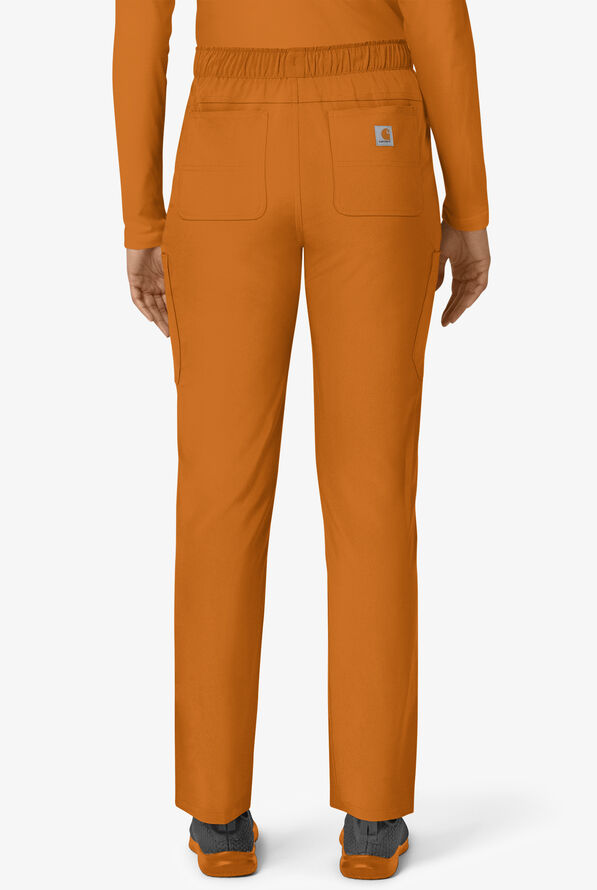 Carhartt Cross-Flex Force Women's 6-Pocket STRETCH Convertible Drawstring Cargo Scrub Pants - Fox Brown - 2