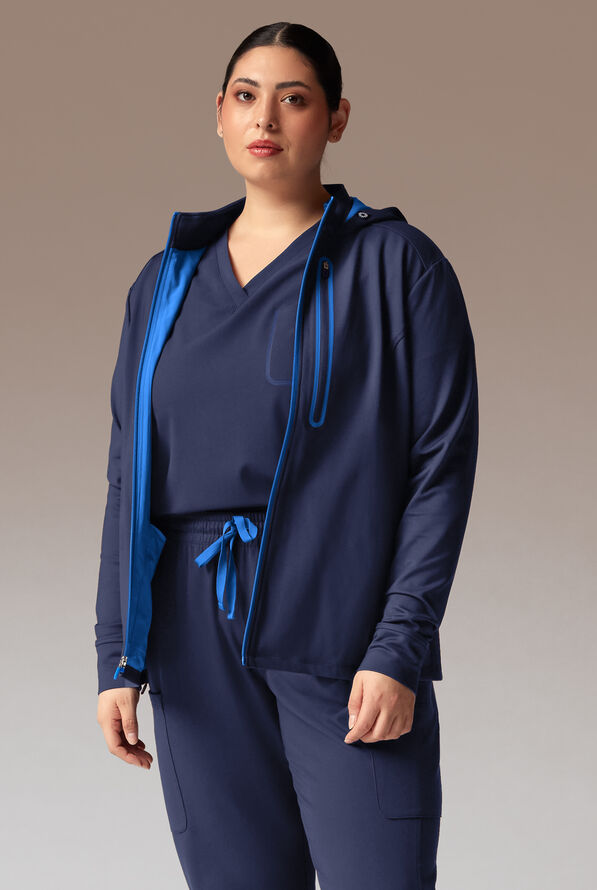 Chaqueta médica Hypothesis Super-Dermal con cremallera y múltiples bolsillos para mujer - Navy/Royal - 5