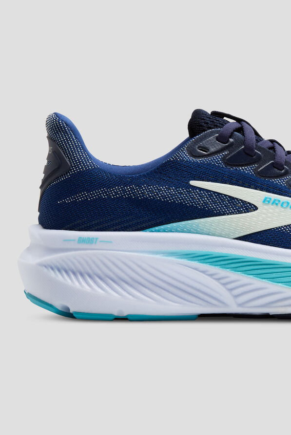 Brooks Women's Ghost 17 Navy/Green/Turquoise Athletic Lace Up Nursing Shoes - null - 4